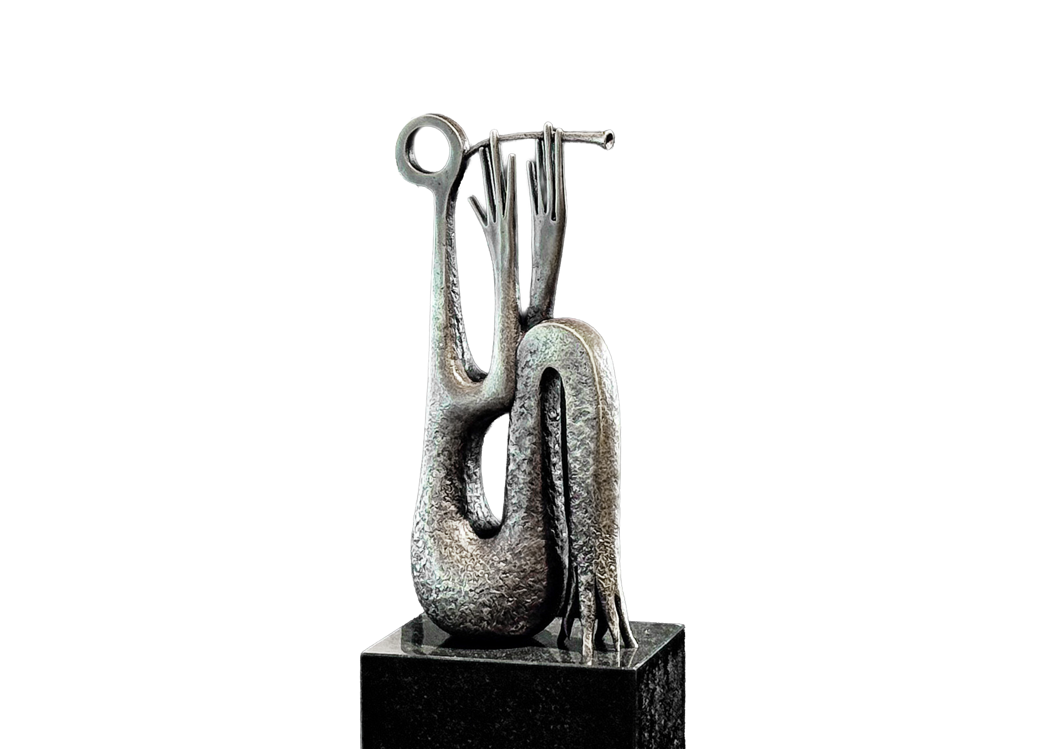 The Flute Player — original bronze sculpture by Botren