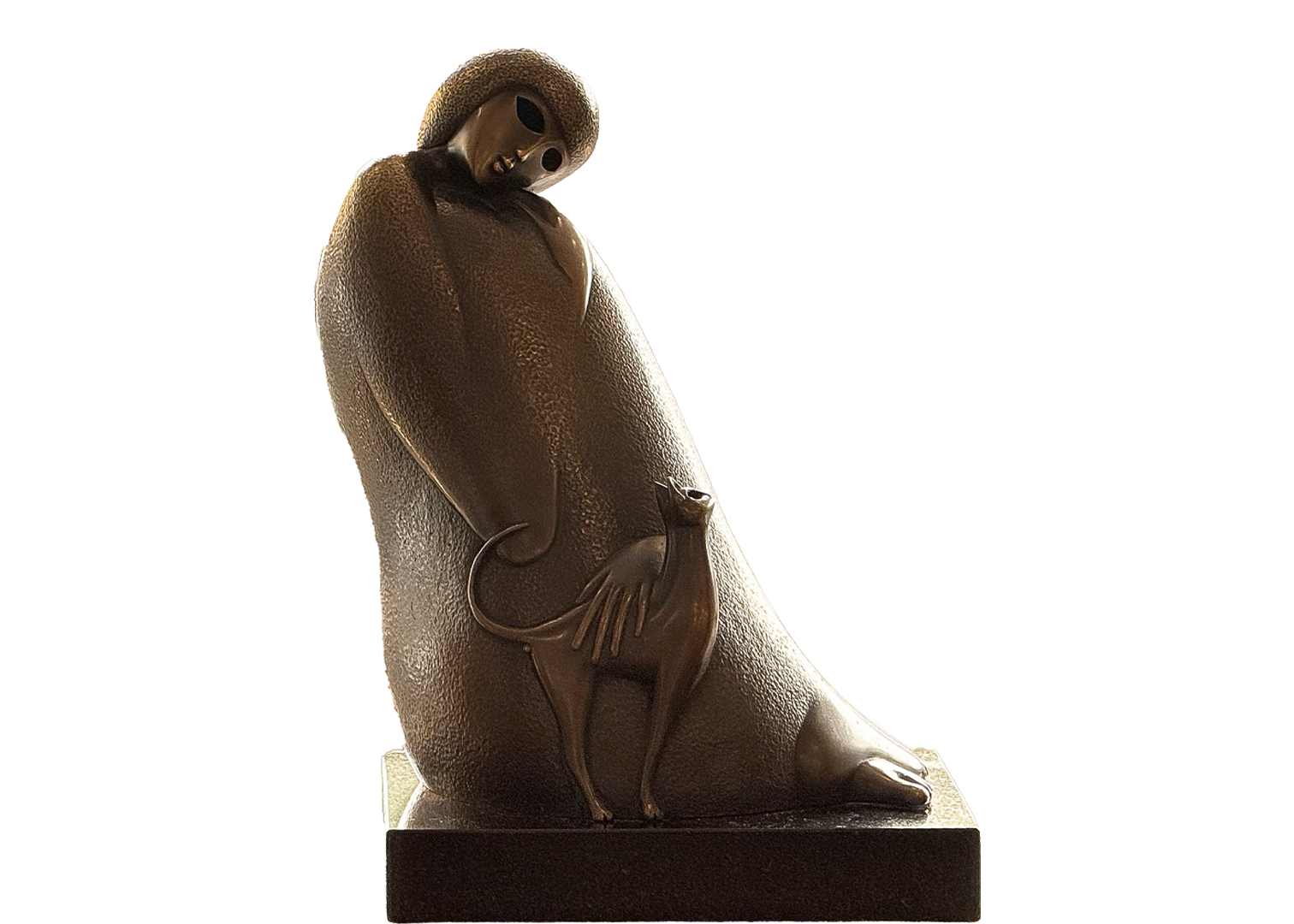 Woman with a Cat — original bronze sculpture by Botren