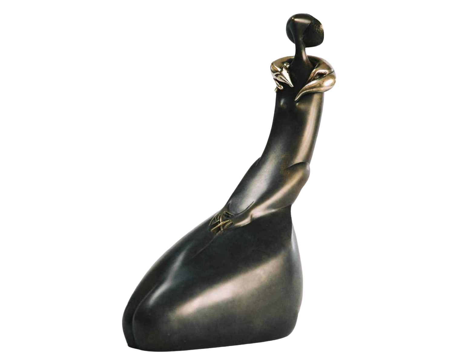 Woman with a Fox — original bronze sculpture by Botren